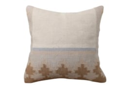 Vintage kelim kussen 50x50 natural  off-white brown mocha lilac VERKOCHT