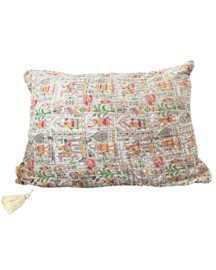 Vintage Kantha kussen 50x70 multicolor