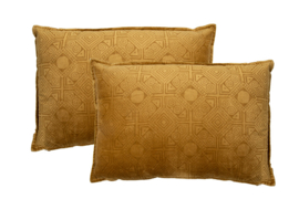 Kussen velvet Donna mustard 60x40