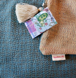 Vintage Kantha kussen 50x70 Blue