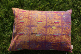 Vintage Kantha kussen 50x70 Orange Purple