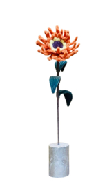 Decoratie Bloem oranje Zinnia