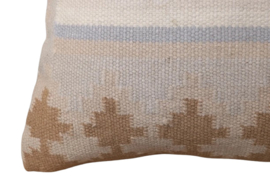 Vintage kelim kussen 50x50 natural  off-white brown mocha lilac VERKOCHT