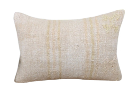 Vintage kelim kussen 60x40 cm  offwhite light stripe