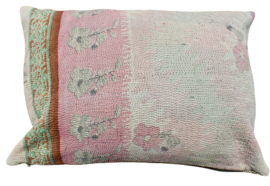 Vintage Kantha kussen 50x70 Terra Flower