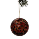 Kerstbal handgeschilderd red & black floral