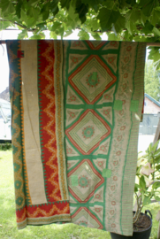 Vintage Kantha Quilt green