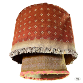 Hanglamp vintage Kantha dubbel XL  60 cm dia x57cm hoogte
