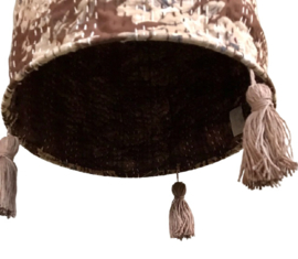 Hanglamp Kantha brown with tassel UITVERKOCHT