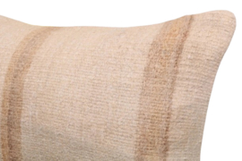 Vintage kelim kussen 60x40 natural stripe brown mocha