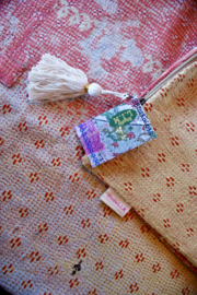 Vintage Kantha kussen 50x70 orange yellow