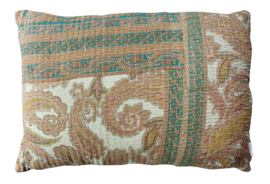 Vintage Kantha kussen 50x70 green