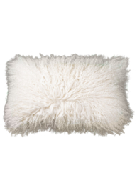 Tibetaans schapenvacht kussen | Natuurlijk & luxe 50x30 cm off-white