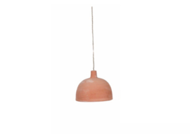 Terra cotta hanglamp bol incl. linnen pendel