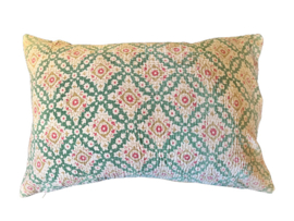 Vintage Kantha kussen 40x60 green pattern