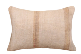 Vintage kelim kussen 60x40 natural stripe brown mocha