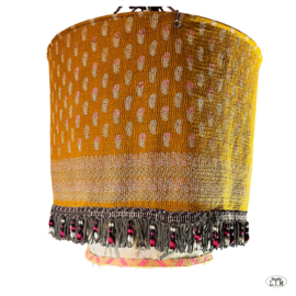 Hanglamp vintage Kantha dubbel XL  55cm dia x57cm hoogte