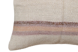 Vintage kelim kussen 40x40 natural soft pink