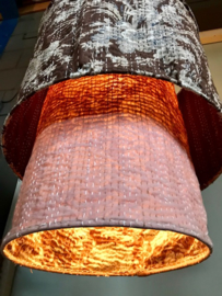 Hanglamp Kantha Brown / old pink UITVERKOCHT