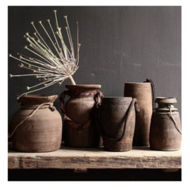 Houten pot oud uniek item LGLIM8
