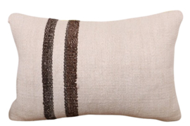 Vintage kelim kussen 60x40 cm natural stripe br