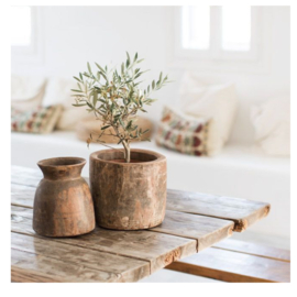 Houten pot oud uniek item LGLIM8