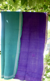 Vintage Kantha Quilt Purple green