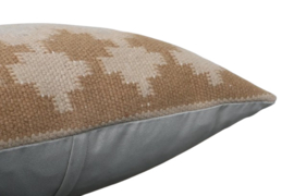 Vintage kelim kussen 50x50 natural  off-white brown mocha lilac VERKOCHT