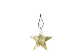 Metal hammered star Gold S