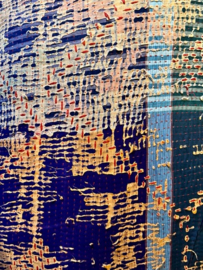 Vintage Kantha kussen 50x70 green/blue