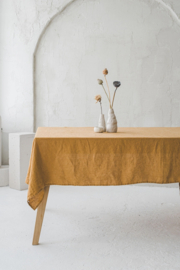 Stonewashed Linnen Tafelkleed Mustard 140x250 xm