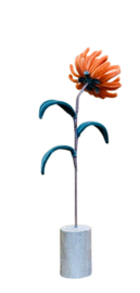 Decoratie Bloem oranje Zinnia