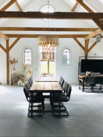 XXL Macramé Hanglamp – handgeknoopt ecru met tassels