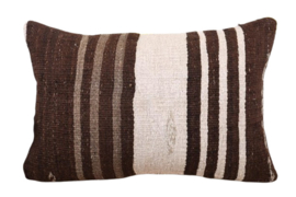 Vintage kelim kussen 60x40 cm brown stripes
