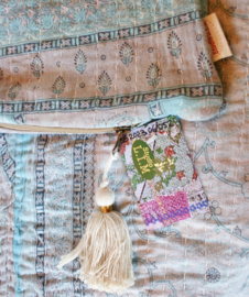 Vintage Kantha kussen 50x70 blue