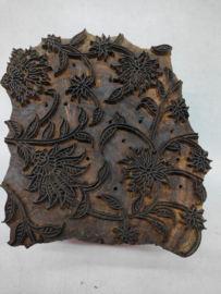 Cushioncover handprinted dark brown off-white  80x30 cm