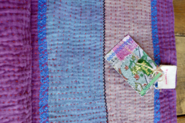 Vintage Kantha Quilt Purple blue
