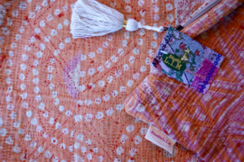 Vintage Kantha kussen 40x60 orange pink