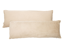 Kussen Vintage velvet linnen naturel 80x30 cm