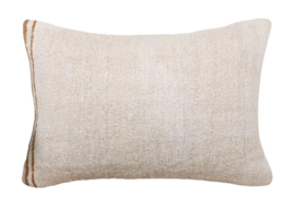 Vintage kelim kussen 40x60 off-white stripe brown mocha