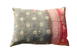 Vintage Kantha kussen 50x70 Black Red
