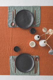 Stonewashed Linnen Tafelkleed Rust Terra 140x250 xm
