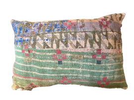 Vintage Kantha kussen 40x60 blue/green