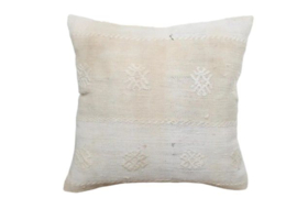 Vintage kelim kussen 50x50 natural white off-white