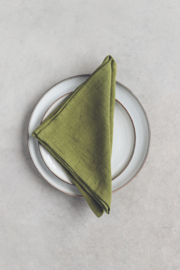 Stonewashed Linnen Servetten Green Moss 2 stuks