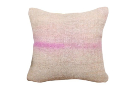 Vintage kelim kussen 45x45 natural soft pink faded