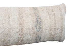 Vintage kelim kussen 90x30 natural pastel stripe