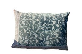 Vintage Kantha kussen 50x70  blue grey