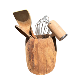 Houten pot oud uniek item LGLIM6