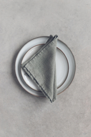 Stonewashed Linnen Servetten Forest Green 2 stuks